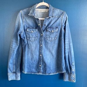 Vintage All Saints Denim snap button Western Theme Shirt